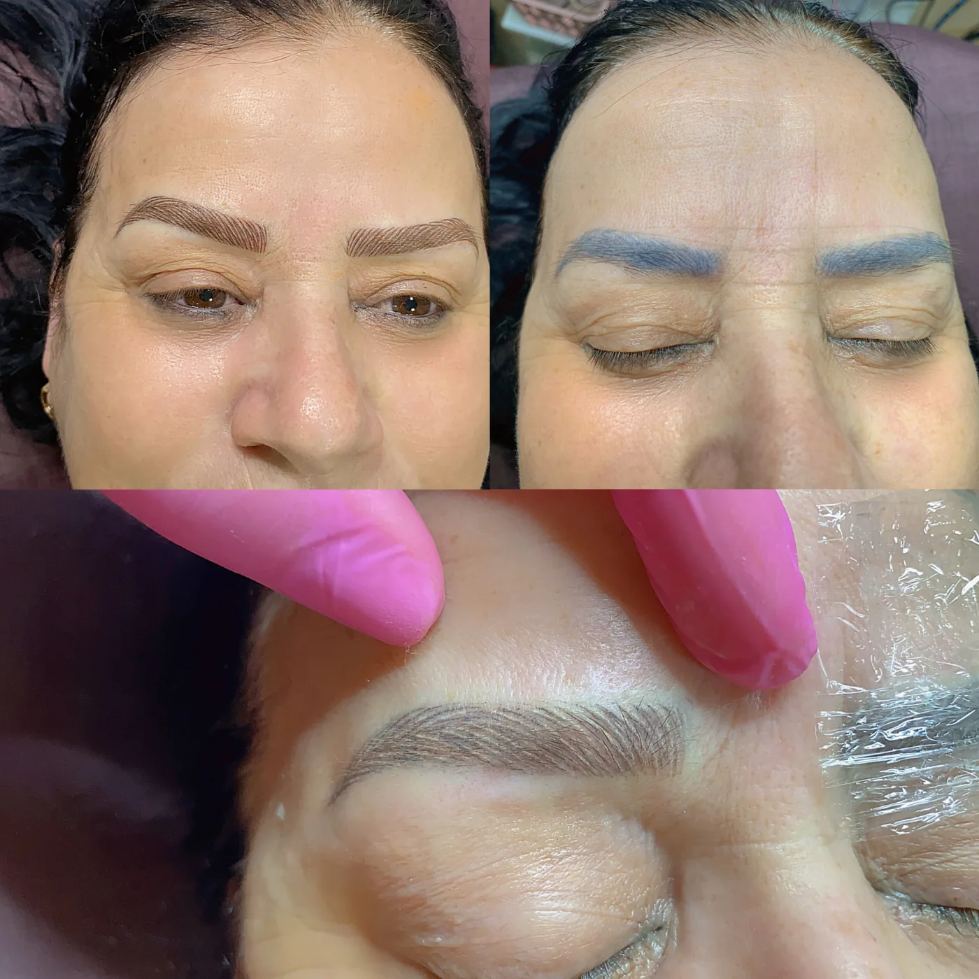 Registro comparativo de sobrancelhas antes e depois